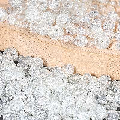 450Pcs 4 Styles Spray Painted Crackle Glass Beads CCG-PA0001-09A-1