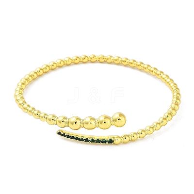Brass Micro Pave Cubic Zirconia Cuff Bangles BJEW-E095-02G-1