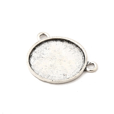 Flat Round Alloy Connector Cabochon Settings FIND-NH0001-18AS-1