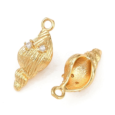 Ocean Theme Brass Micro Pave Cubic Zirconia Pendants KK-F902-08Q-G-1