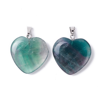 Natural Fluorite Pendants G-G956-B32-FF-1