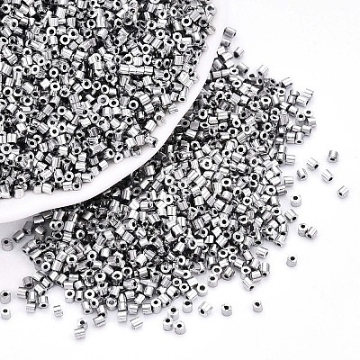 Electroplate Glass Cylinder Beads SEED-Q036-01A-B04-1