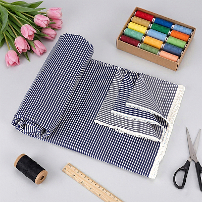 1Yard Stripe Pattern Polycotton Fabric DIY-MA0007-31E-1