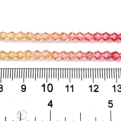 Gradient Color Baking Paint Glass Bead Strands X1-DGLA-A039-T2mm-A03-1
