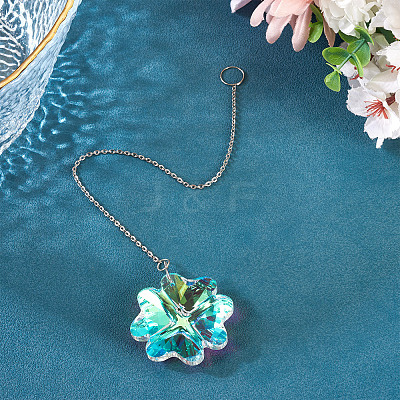 1Pc Transparent Glass Hanging Suncatchers AJEW-TADJ0001-02A-1