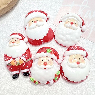 Christmas Opaque Resin Cabochons RESI-K030-03-1