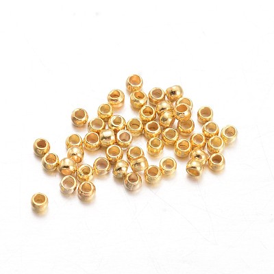 Rondelle Brass Crimp Beads KK-L134-33G-01-1