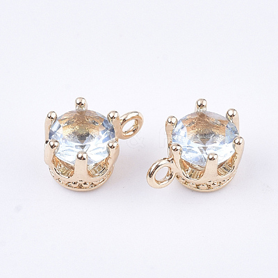 Transparent Glass Charms GLAA-T007-17F-1