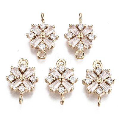 Christmas Brass Micro Pave Cubic Zirconia Links Connectors X-KK-R111-034-1