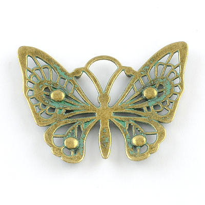 Butterfly Zinc Alloy Pendants PALLOY-R065-069-FF-1