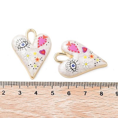Rack Plating Alloy Enamel Pendants FIND-C050-09G-07-1