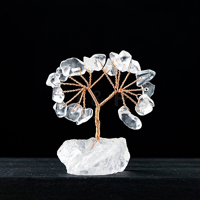 Natural Quartz Crystal Chips Tree Decorations PW-WG47948-01-1