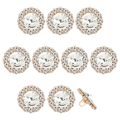 10Pcs Alloy Rhinestone Shank Buttons FIND-FG0003-20KCG-1