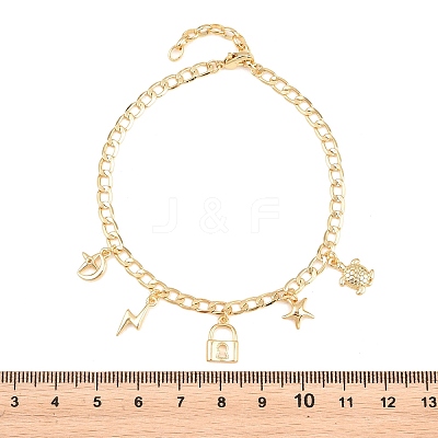 Brass Charm Bracelets BJEW-F545-01C-G-1
