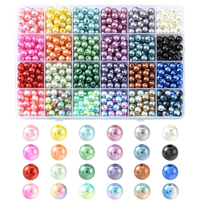 792Pcs 24 Style ABS Plastic & Acrylic Imitation Pearl Beads OACR-YW0001-29-1
