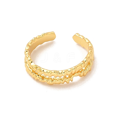 Brass Open Cuff Ring for Women RJEW-A015-03G-1