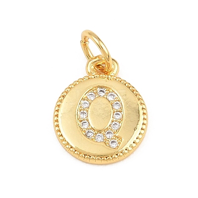 Brass Micro Pave Clear Cubic Zirconia Charms CU-CBA56CE-12G-Q-1