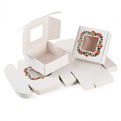 White Cardstock Flower Printed Paper Packaging Mailer Boxes CON-TAC0022-01-1