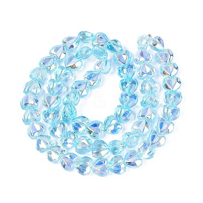 Electroplate Transparent Glass Beads Strands X-EGLA-N056-01A-04-1