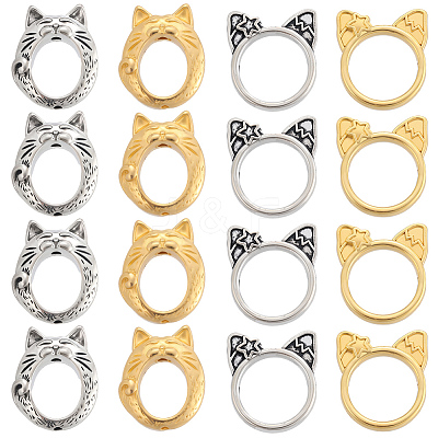 80Pcs 4 Styles Alloy Bead Frame FIND-SC0017-77-1