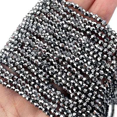 Transparent Electroplate Glass Beads Strands EGLA-A039-T2mm-UA05-1