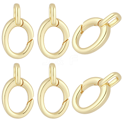 8Pcs Brass Spring Gate Rings KK-BBC0028-43G-1