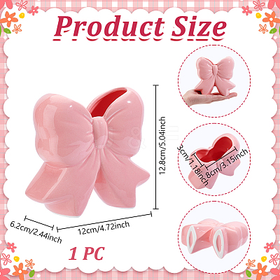 Ceramics Bowknot Vases Display Decorations AJEW-WH0410-59-1