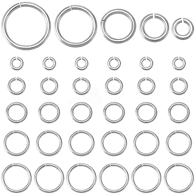 50Pcs 5 Styles 925 Sterling Silver Open Jump Rings STER-BBC0006-19-1