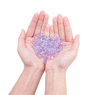 Two Tone Transparent Spray Painted Acrylic Bead X-ACRP-T005-26-1