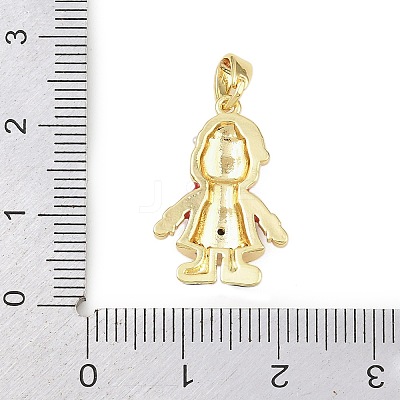 Christmas Brass Micro Pave Cubic Zirconia Pendants KK-H518-02A-G-1