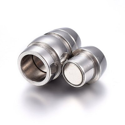 Tarnish Resistant 304 Stainless Steel Magnetic Clasps with Glue-in Ends STAS-E440-57P-1
