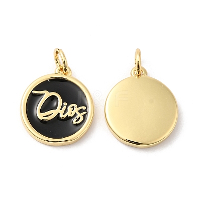 Real 16K Gold Plated Brass Enamel Pendants X-ZIRC-L103-058G-1