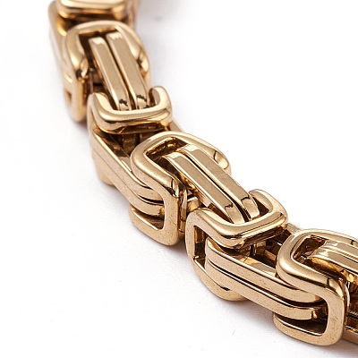 PVD Vacuum Plating 304 Stainless Steel Byzantine Chain Bracelets BJEW-I295-02B-G-1
