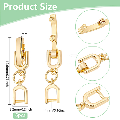 6Pcs Brass Watch Band Clasps DIY-BC0013-44B-G-1