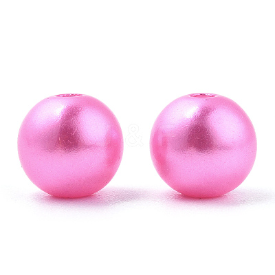 Spray Painted ABS Plastic Imitation Pearl Beads OACR-T015-05C-15-1