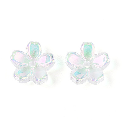 Transparent Electroplate Glass Bead Caps EGLA-N015-01A-1