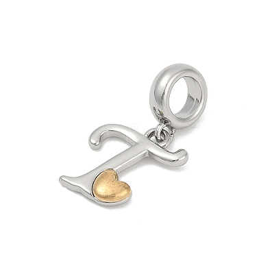 Brass European Dangle Charms KK-Z097-01T-GP-1