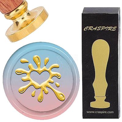 Brass Wax Seal Stamps with Wood Handle AJEW-WH0412-0356-1