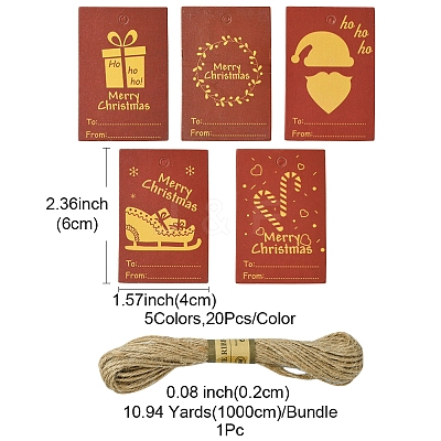 100Pcs Rectangle Paper Gift Tags CDIS-FS0001-19A-1