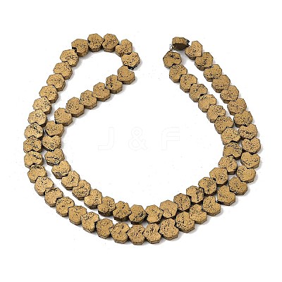 Electroplated Natural Lava Rock Beads Strands G-K388-04B-09-1