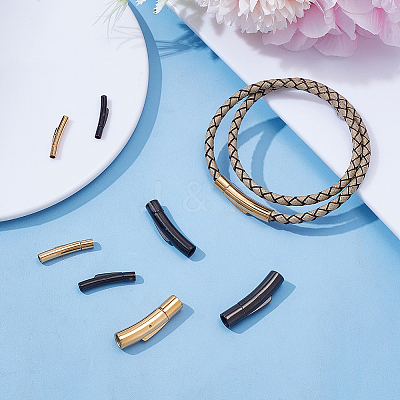 8Pcs 8 Styles 304 Stainless Steel Bayonet Clasps STAS-AR0002-69-1