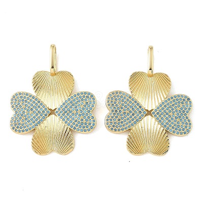 Brass Micro Pave Sky Blue Cubic Zirconia Pendants CU-CBA6938-07G-07-1