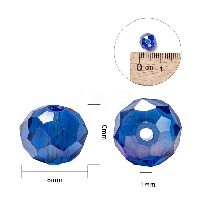 10 Colors Electroplate Glass Beads EGLA-JP0002-01B-8mm-1
