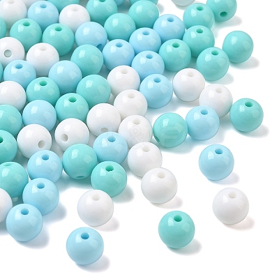100pcs 3 Colors Opaque Acrylic Beads MACR-YW0004-01C-01-1