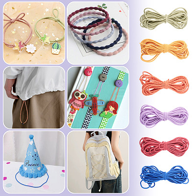 30M 6 Colors Polyester Elastic Cords EC-TA0001-07B-1
