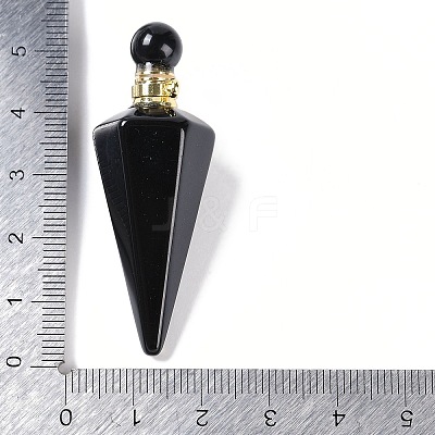 Natural & Synthetic Mixed Gemstone Faceted Cone Openable Perfume Bottle Big Pendants G-L524-18G-1