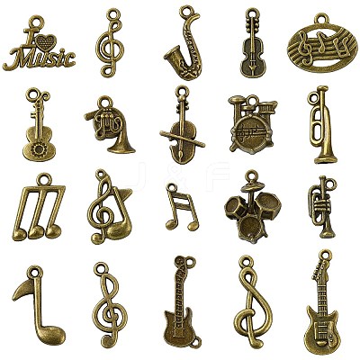 100 Pcs 20 Styles Tibetan Style Alloy Pendants FIND-CJ0003-88-1