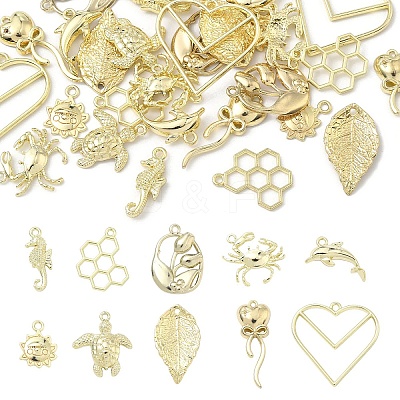 10Pcs 10 Styles Rack Plating Alloy Pendants FIND-YW0010-47-1