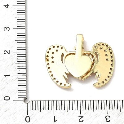 Brass Micro Pave Clear Cubic Zirconia Locket Pendants KK-A293-26A-G-1