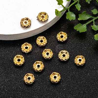 Iron Crystal Rhinestone Spacer Beads RB-A008-8MM-G-1